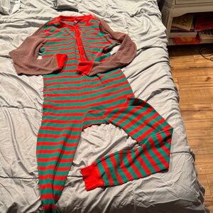 Wondershop Red and Green Striped Men's Footie
